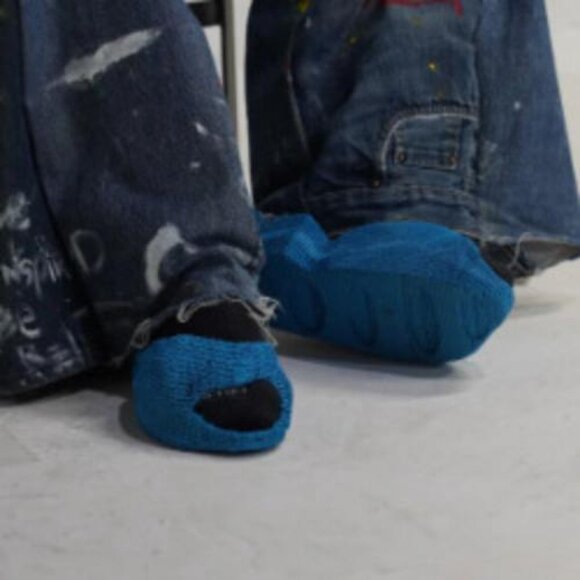 YoungSponge blue wave slides fully 3d printed sandals